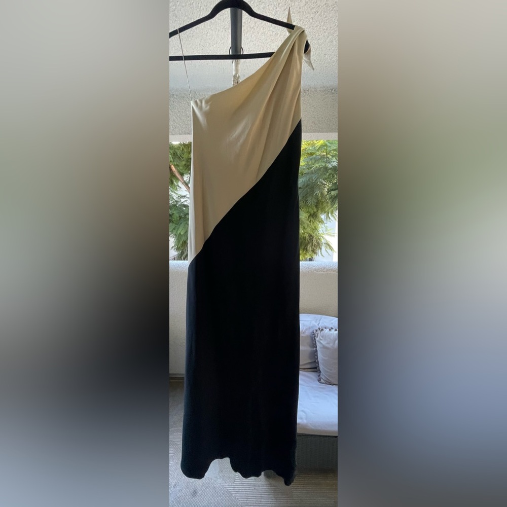 Silk one shoulder gown